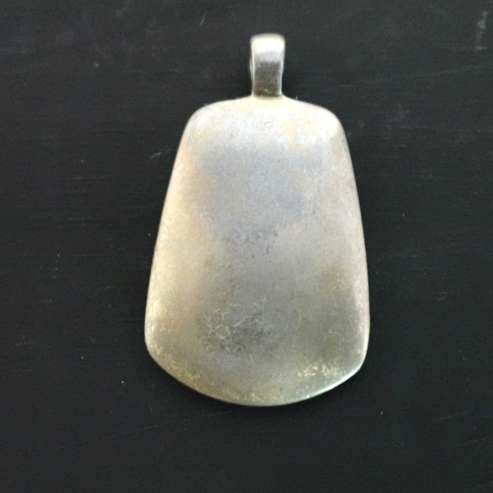 Artisan Kenneth Cole Silver Tone Shield Pendant Textured Dog Tag Charm